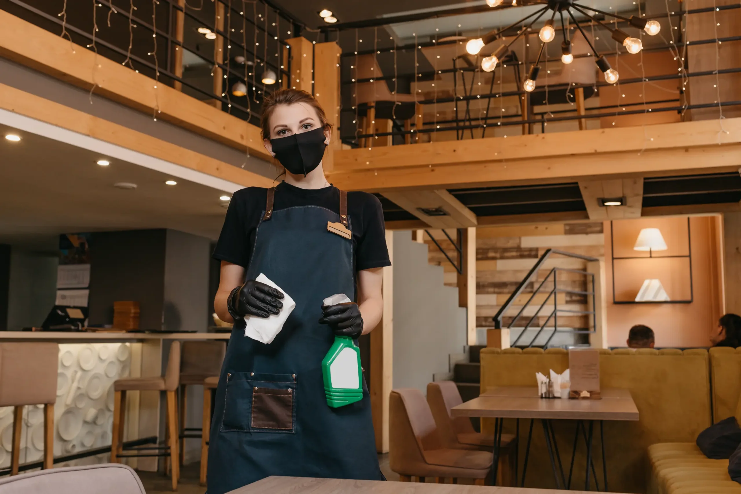 portrait-female-waitress-cleaning