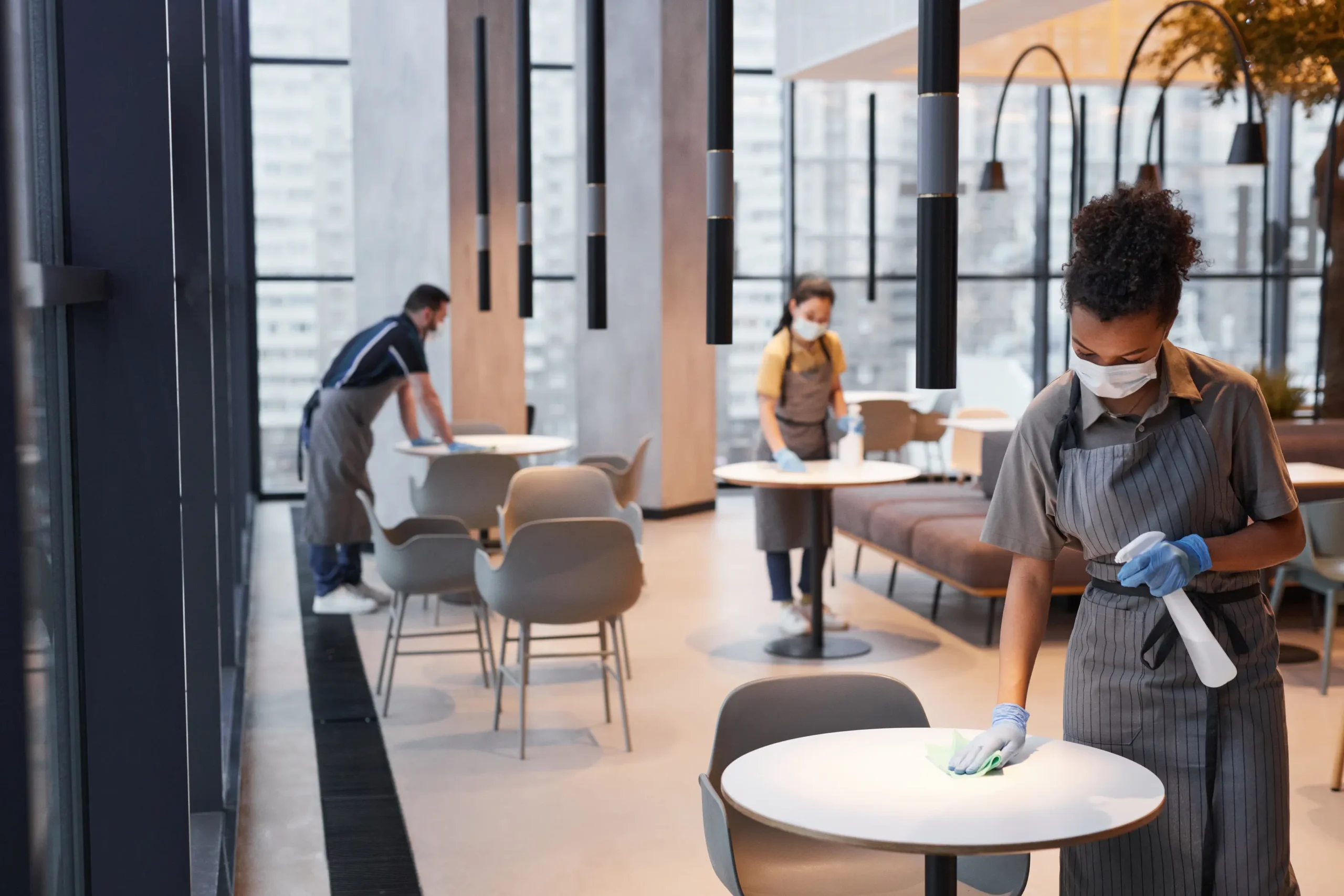 Cafe table cleaning service