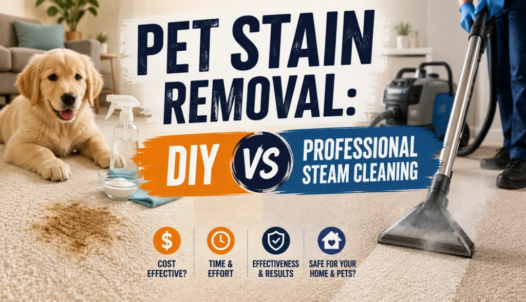 Pet Stain Removal: DIY vs Professional Steam Cleaning